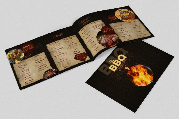 Menu template for steakhouses - A5 in landscape format