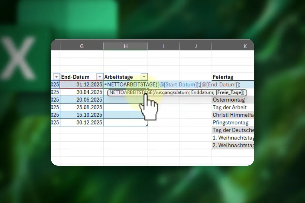 Excel tips: 16 | Calculate net working days (minus public holidays)