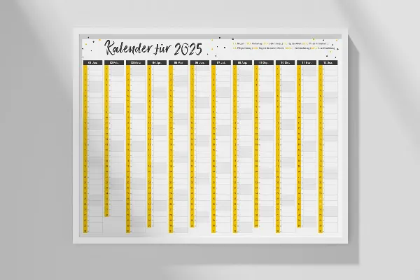 Kalender-Vorlage 2025: Jahresplaner