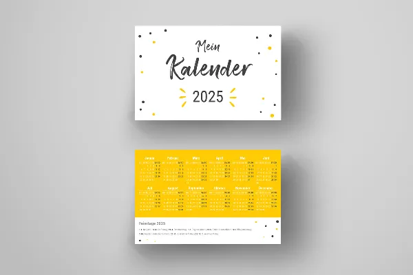 Kalender-Vorlage 2025: Taschenkalender