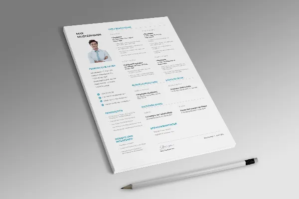 Resume template for nursing assistant, male nurse, in light blue (one-sided)