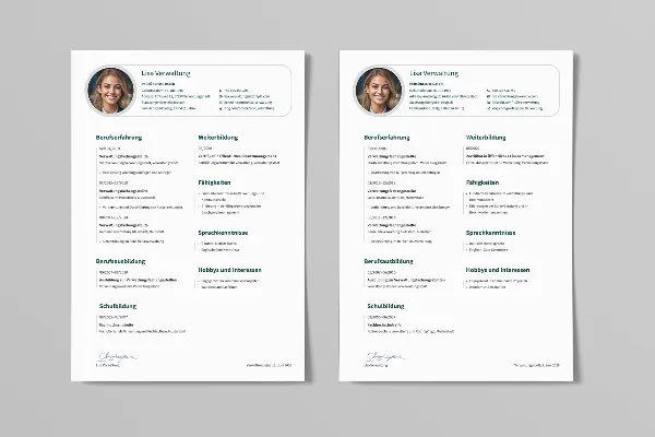 One-sided resume template for administrative assistant in light gray