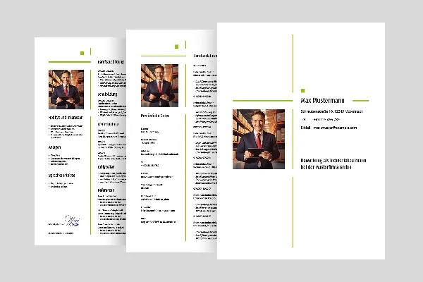 Job application template for industrial clerk in grass green.