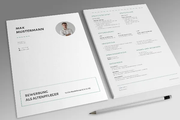 Application template for geriatric nurse in light green