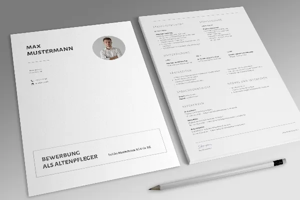 Job application template for elderly care worker in lilac.