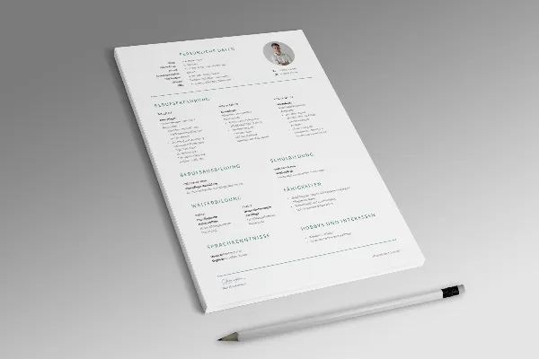 CV template for geriatric nurse in light green (one-sided)