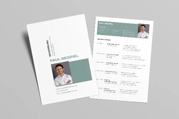 Job application template for production worker in turquoise.