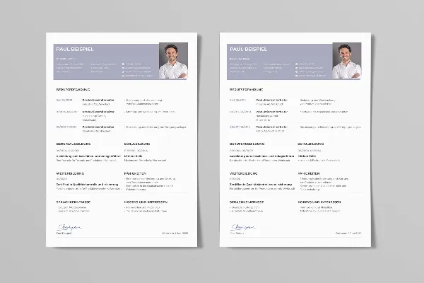 CV template Production Worker in Lavender (one-sided)