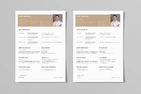 Resume template Production Assistant in Brown (one-sided)