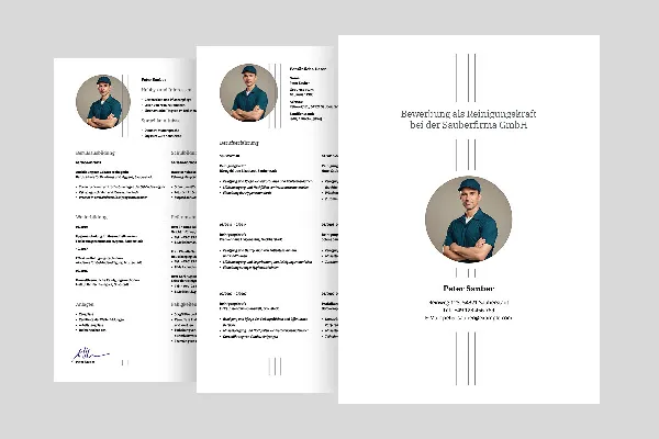 Job application template for cleaner in iron grey