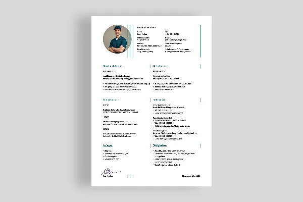 One-sided CV template cleaner in blue-green