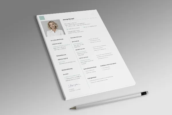 One-sided resume retail merchants in mint green.