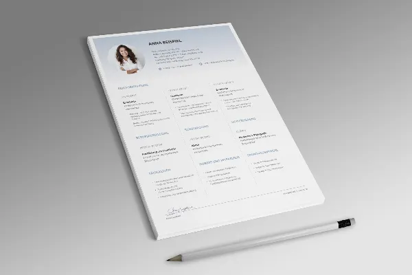 One-sided resume template Educator in pastel blue