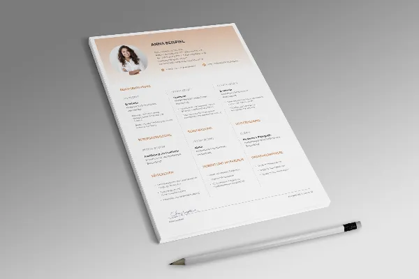 One-sided resume template for Educators in bright orange