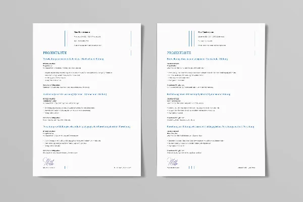 Template daftar proyek untuk surat lamaran: "Teach