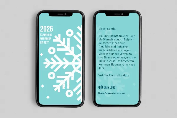 „Schneekristall“ – geschäftliche Weihnachtskarte (1080 px × 1920 px)