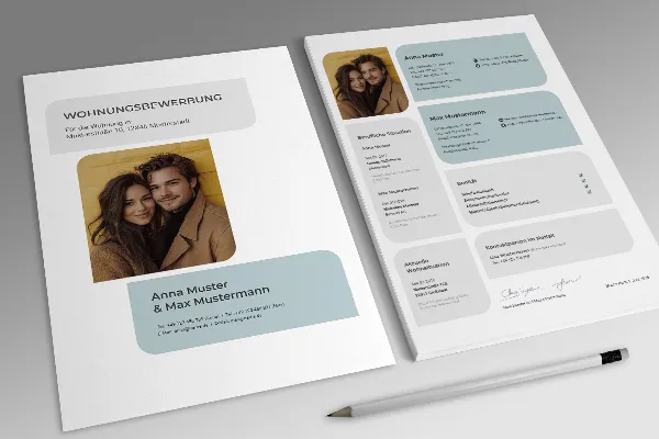 Apartment application: Template for couples (pastel turquoise)