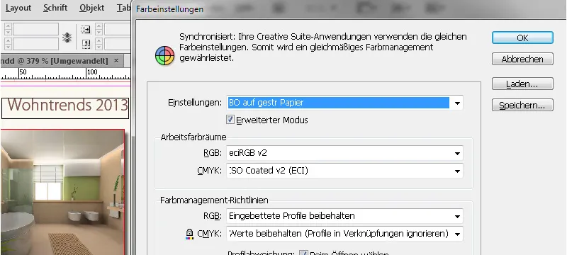 Die Farbmanagement-Einstellungen in InDesign