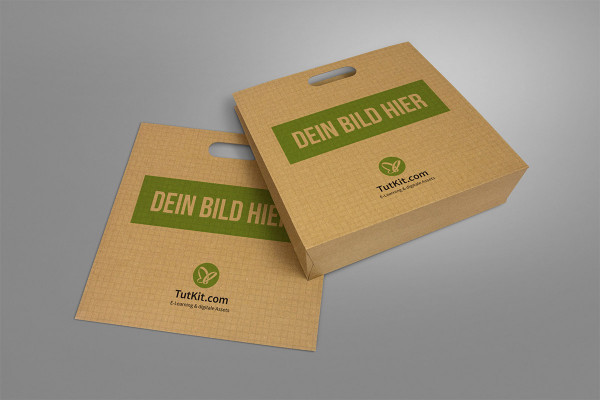 Mockup for paper bag: two horizontal bags