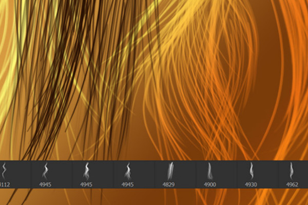 Drawing hair - 10 brushes with strands for Photoshop and Co (Version 03)