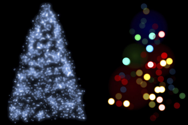 Bokeh effects for atmospheric Christmas tree lighting: colorful and rich in form