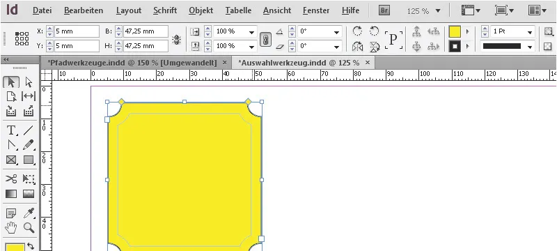 Das Auswahl-Werkzeug in InDesign