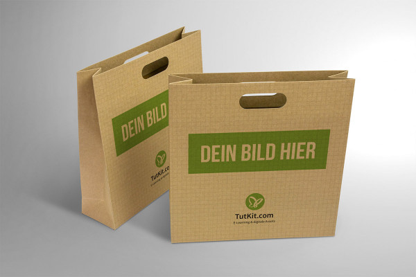 Mockup for paper bag: two upright bags