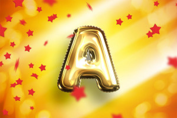Photoshop smart object: Shiny golden balloon look for texts and shapes