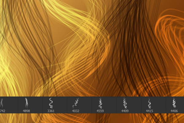 Drawing hair - 10 brushes with strands for Photoshop and Co (Version 05)