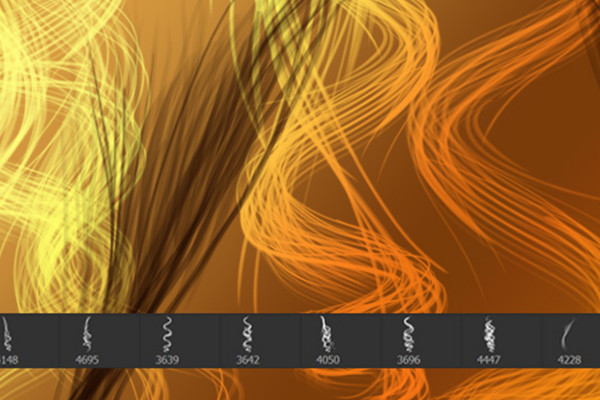 Drawing hair - 10 brushes with strands for Photoshop and Co (Version 06)