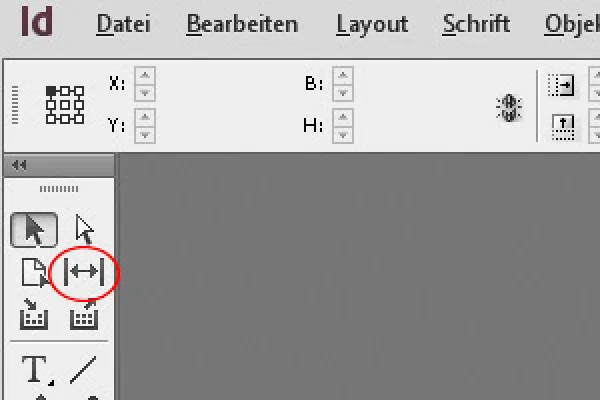 Das Lücken-Werkzeug in InDesign