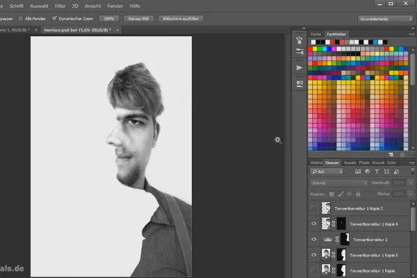 The two-face effect in Photoshop