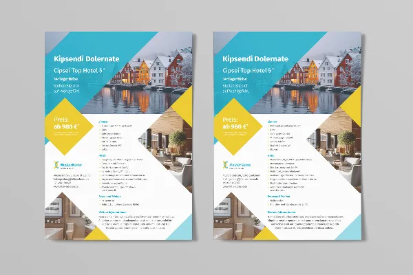 Flyer templates for travel agencies for display and shop window advertising - Variant 7