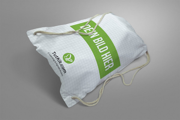 Mockup for fabric bag sport: lying, filled