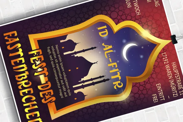 Flyer-mallit islamilaisiin tapahtumiin: Iftar-juhla - versio 1