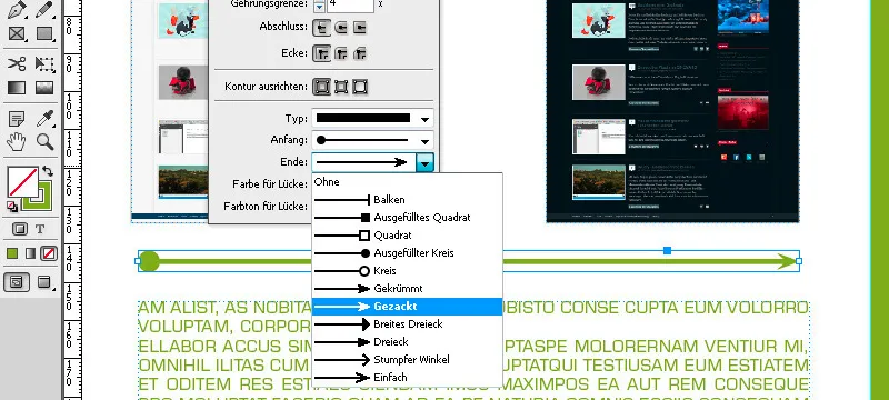 Das Linienzeichner-Werkzeug in InDesign