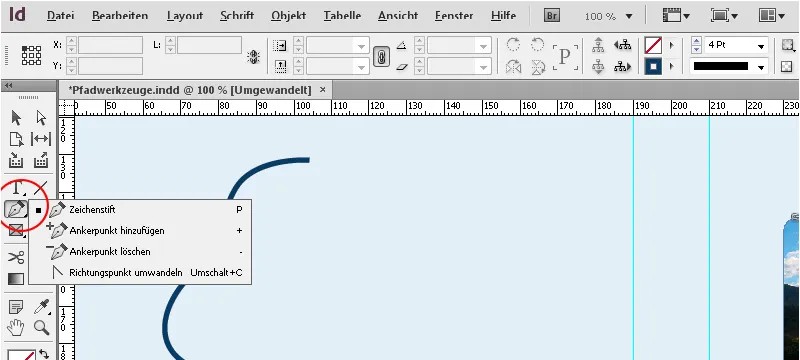 Path tools in InDesign