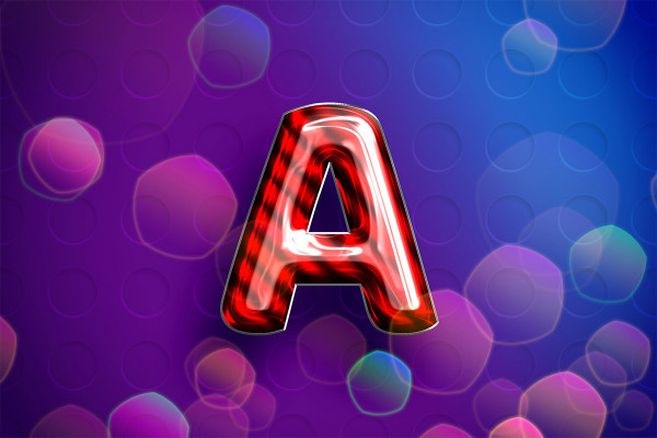Photoshop smart object: Shiny red balloon look with hatching effect for texts and shapes