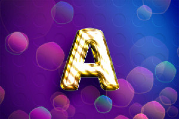 Photoshop smart object: Shiny golden balloon look with hatching effect for texts and shapes