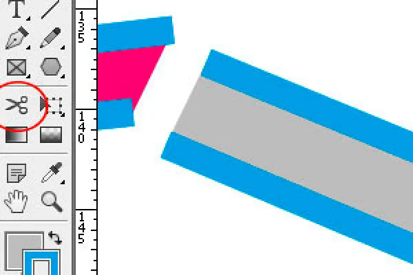 Das Schere-Werkzeug in InDesign