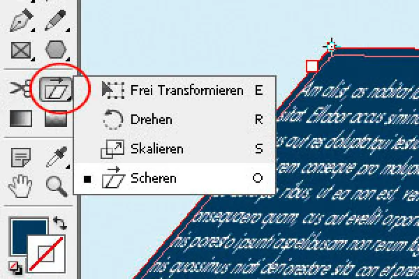 Das Frei-Transformieren-Werkzeug in InDesign