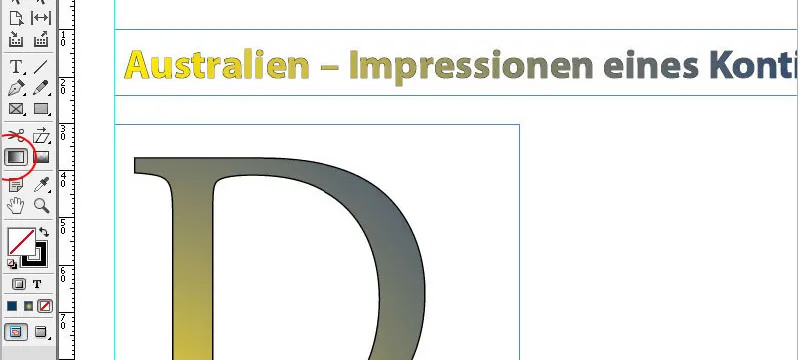 Das Verlaufsfarbfeld-Werkzeug in InDesign