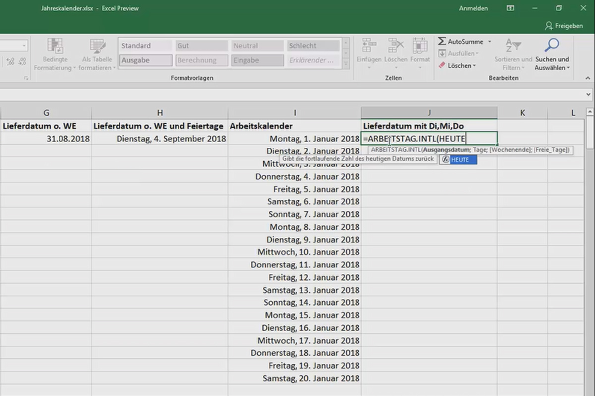 Excel-Training: Kalender, Organigramm & Co – Effizienz im Büro