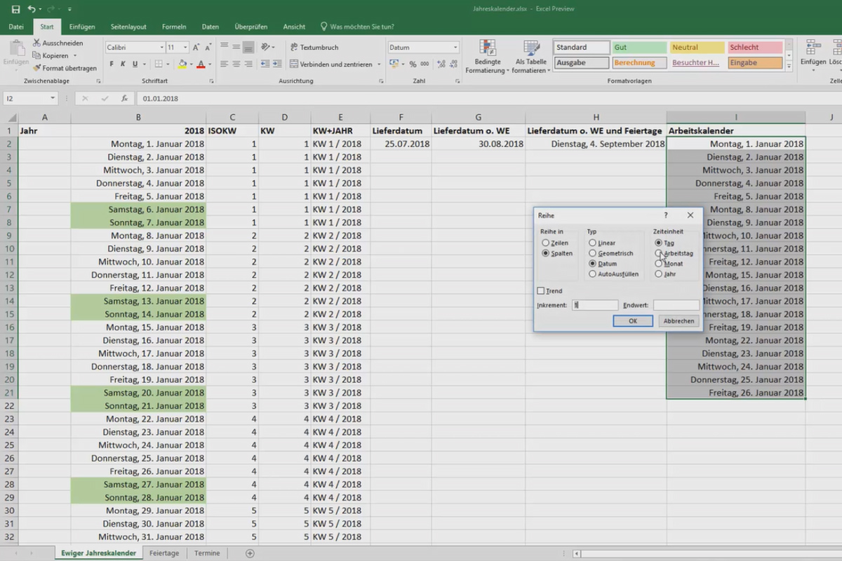 Excel-Training: Kalender, Organigramm & Co – Effizienz im Büro