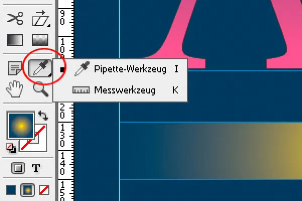 Das Pipette- und das Messwerkzeug in InDesign