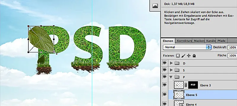 Tulisan floral di Photoshop