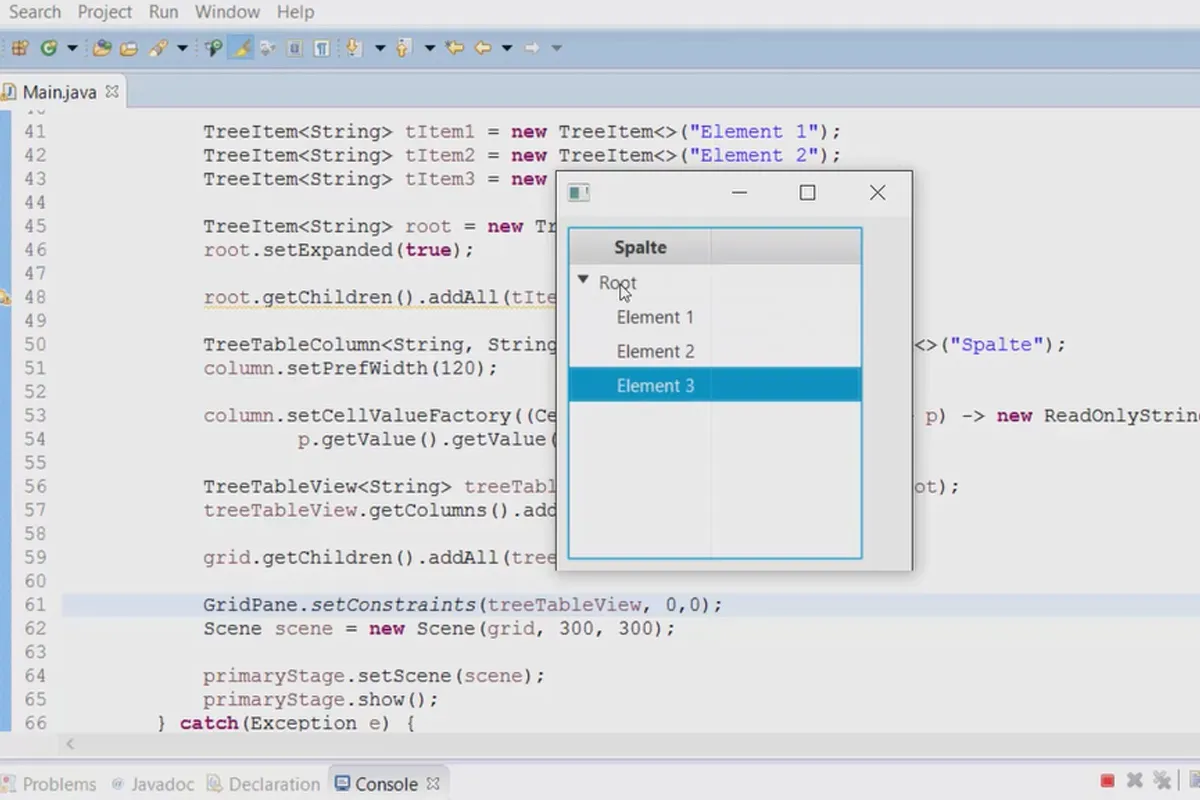 JavaFX für GUI-Entwicklung – 27 TreeTableView