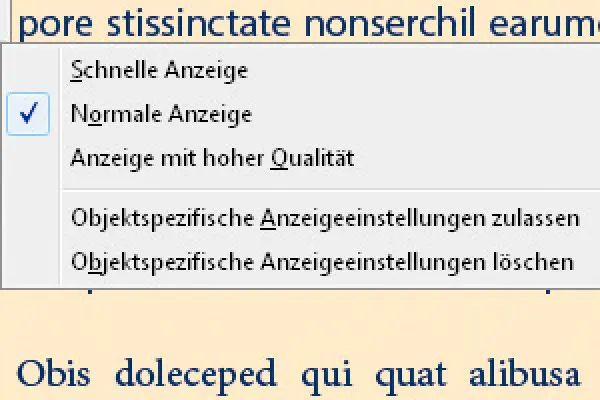 Die Anzeigequalität in InDesign