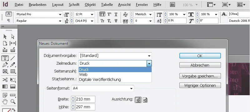 Satzspiegel einrichten in InDesign