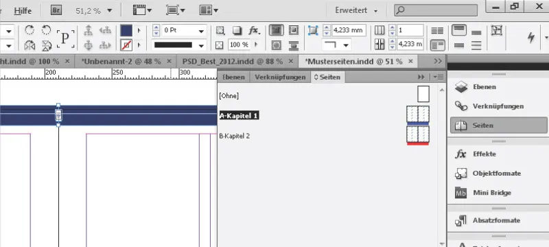 Arbeiten mit Musterseiten in InDesign